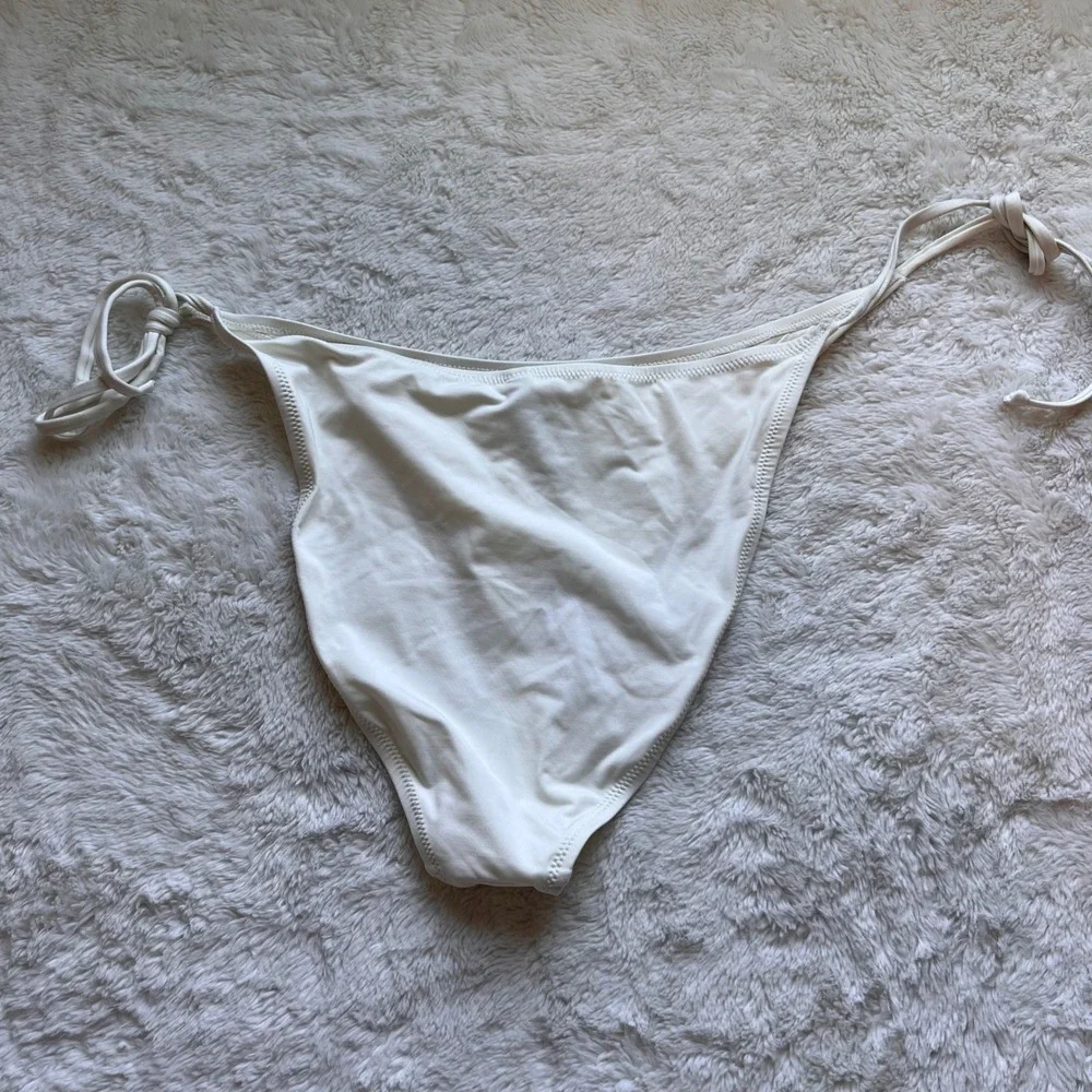 SKIMS Swim Tanga Bikini Bottom Marble White Side Tie SW-TBM-0797 Womens 2X NEW